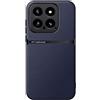 Kepuch Cover per Xiaomi 14 - Custodia Case Piastra Metallica Incorporata Litchi Grano - Blu