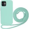 Beajew Custodia per iPhone 11 Cover con Regolabile Rimovibile Corda da Catena Collana Necklace Antiurto Cordino Collari per iPhone 11, Verde Menta