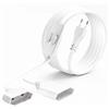 AOUOO Cavo di prolunga 7 m, cavo di alimentazione, spina piatta con interruttore, prolunga 2 in 1, cavo di prolunga di tipo C, 0,75 mm², max. 2,5 A/250 V, per casa, computer, TV, bianco