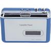 Jectse Lettore di Cassette Portatile, Convertitore da Cassetta Stereo Bluetooth a MP3, Lettore di Cassette con Inversione Automatica con Indicatore LED, Auricolare, Alimentato