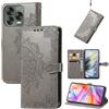 Fertuo Cover per ZTE Blade V70 Vita, Custodia Portafoglio a Libro in Pelle Flip Case con Porta Carte, Chiusura Magnetica e Stand [Disegni di Mandala] Interno Silicone Sottile Antiurto, Grigio