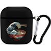Generic Custodia per auricolari giapponese Kanagawa Wave Ramen, compatibile con AirPods 1 e 2, antiurto, Bluetooth, stile nero