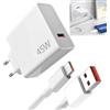 Seefey 45 W Caricabatterie rapido USB,Caricabatterie 45 W con cavo USB C 1 M,per Xiaomi Pad 6 5 Redmi Note 14 13 12S 12 POCO Pad M6 Mi 10T Pro Lite
