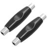 Agwuoetr 2 Pezzi da 6,35 mm 1/4 di Pollice Femmina un 6,35 mm 1/4 di Pollice Femmina Adattatore Accoppiatore Audio Mono con Presa Diretta, Nero