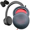 V-MOTA Cuscinetti auricolari in pelle + spugna antivento microfono compatibili con cuffie Plantronics Poly Blackwire 8225 BW8225-M USB-A USB-C 214409-01 (1 set)
