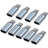 kigpozi Adattatore da Lightning a USB C, 9 pezzi, adattatore da Lightning a USB C con ricarica per iPhone 16/16 Pro/15/15 Pro Max/Plus, Samsung Galaxy S25 S24 S23 S22, iPad Pro/Air, non per audio/OTG