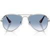 Ray-Ban Occhiali da Sole RB3925 003/3F Aviator Max Argento/Trasparente Sfumato Blu Unisex 62/16/145