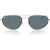 Ray-Ban Occhiali da Sole RB3945 003/3R Argento/Blu Scuro Unisex Polarizzati 60/18/140