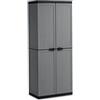 Keter Armadio Jolly Alto, 3 Ripiani Regolabili, Grigio/Nero, 68x39x166H cm