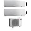 Mitsubishi Electric Condizionatore Climatizzatore Mitsubishi Electric Dual Split Inverter Kirigamine Zen Silver White MSZ-EF R-32 7000+15000 Colore Argento Bianco con MXZ-2F53VF4 7+15 Wi-Fi Integrato