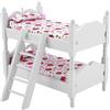 Generic Letto a Castello per Bambole 1:12, Mini Mobili per Casa delle Bambole con Design Realistico in Legno, Sensazione Confortevole Al Tatto, Geometria Cromatica Rosa Fragola Opzioni (Tipo 2)