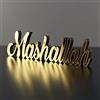 iwa concept Bismillah, Alhamdulillah, Mashallah, Decori in legno autoportanti con finitura acrilica lucida (mashallah, oro)
