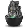 Zen Light Fontana interna Buddha rilassante - Fontana Cascata - Decorazione Zen Feng Shui Portafortuna, idea regalo futea e utile piccolo prezzo, fontana da tavolo luce LED - H 18 cm - Revata Zen'Light