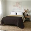 Italian Bed Linen TRAPUNTINO ESTIVO ELEGANT NO STIRO - Made in Italy - Copriletto Matrimoniale 260x270 cm in Morbida Microfibra - Tinta Unita - DoubleFace - Trapunta 100 g - Marrone/Panna