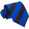 DQT Cravatta da uomo classica a righe con motivo a righe, colore blu reale e nero