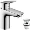 hansgrohe Logis Miscelatore monocomando lavabo 100 con push-open, cromo, 71107000