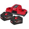 Milwaukee Kit Energy Forge 2pz M18 FB8 18V 8Ah + Caricabatterie Doppio M18 DBSC Milwaukee