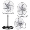 Generico Ventilatore 3 in 1 da Terra e Tavolo Cromato, Ventilatore Oscillante con Piedistallo Regolabile, Ventola Silenziosa ad Alta Potenza, Design Moderno in Metallo per Casa Ufficio Camera