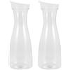 Happysnow 2 caraffe in plastica da 1 l, con coperchio a linguetta bianca, per alimenti e riciclabili, infrangibili, per succhi