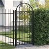 Vidaxl Cancello per recinzione ASSEN con parte superiore ad arco in acciaio 89x200 cm Nero