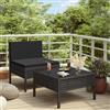 Vidaxl Set Divani da Giardino 2 pz con Cuscini in Polyrattan Nero