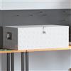 Vidaxl Contenitore Portaoggetti Argento 100x55x37 cm in Alluminio