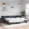 Vidaxl Divano Letto con Letto Estraibile Grigio Scuro 90x200cm Velluto