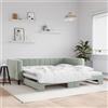Vidaxl Divano Letto con Letto Estraibile Grigio Chiaro 100x200 Velluto