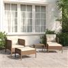 Vidaxl Set Divani da Giardino 5 pz con Cuscini Marrone in Polyrattan