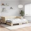 Vidaxl Divano Letto con Letto Estraibile Crema 100x200 cm in Tessuto