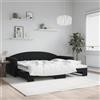 Vidaxl Divano Letto con Letto Estraibile Nero 90x200 cm in Velluto