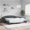 Vidaxl Divano Letto con Letto Estraibile Grigio Scuro 100x200 Velluto