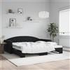 Vidaxl Divano Letto con Letto Estraibile Nero 100x200 cm in Velluto