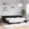 Vidaxl Divano Letto con Letto Estraibile Nero 90x200 cm in Velluto