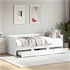 Vidaxl Divano Letto con Cassetti senza Materasso Bianco 75x190 cm