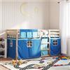 Vidaxl Letto a Castello senza Materasso Blu 80x200 cm Massello Pino