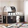 Vidaxl Letto a Castello senza Materasso Bianco e Nero 80x200cm in Pino