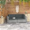 Vidaxl Poltrone Modulari ad Angolo con Cuscini 2 pz Polyrattan Grigio