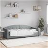 Vidaxl Letto da Giorno Grigio Chiaro 80x200 cm in Tessuto