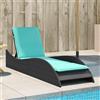 Vidaxl Lettino prendisole con cuscino nero 60x205x73 cm in polyrattan