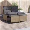 Vidaxl Set Divano da Giardino 4 pz con Cuscini Beige in Polyrattan