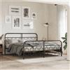 Vidaxl Giroletto con Testiera e Pediera Metallo Nero 193x203 cm
