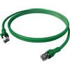 EasyLan Cavo patch EasyLan DualBoot PushPull IP20, Cat.6A (Classe EA), S/FTP, verde, 1,5 m