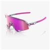 100% Slendale occhiali da sole, grigio traslucido lucido - specchio multistrato viola,
