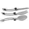 BasicNature MiniTrek set di posate pieghevoli in acciaio inox con borsa in nylon,