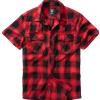 Brandit Camicia Check a maniche corte, rosso/nero,