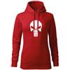 DRAGOWA Punisher felpa con cappuccio, rossa 320g/m2,