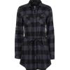 Brandit Lucy camicia lunga da donna, grigio nero,