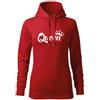 DRAGOWA Queen felpa con cappuccio da donna, rossa 320g/m2,