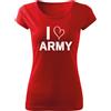 DRAGOWA Maglietta Corta Da Donna i love army, rossa 150g/m2,